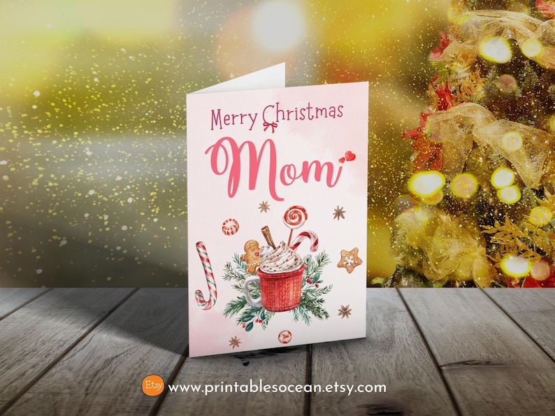 Merry Christmas Mom Card Printable Handmade Card for Mom to Print at ...