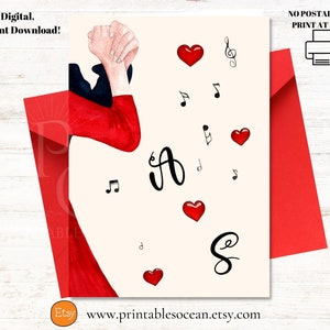 Gepersonaliseerde liefdeskaart voor haar hem afdrukbare, romantische verjaardag verlovingskaart voor haar hem, Valentijnsdag kaart, elke gelegenheidskaart