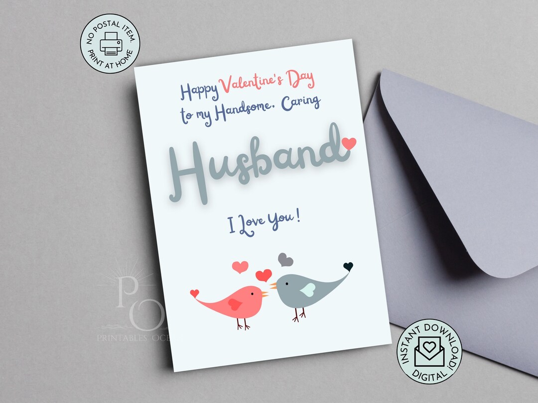 Valentines Day Card for Husband Printable, Valentine's Day Card for ...