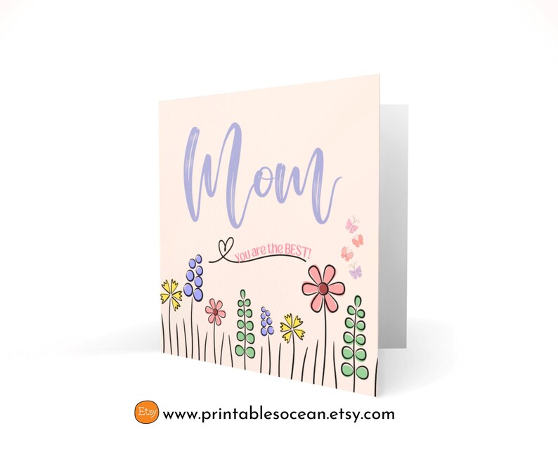 You Are the Best Mom Card Printable Handmade, Print at Home Mother’s ...