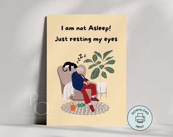 Funny Father&#39;s Day Card, Dad Birthday Card Printable Instant Download Last Minute 5&quot;x7&quot; for Dad Daddy Granddad Grandfather Any Occasion Card