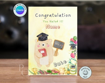 Cartão personalizado para impressão de formatura de berçário pré-escolar do jardim de infância, cartão de graduação personalizado para crianças, ele, sua neta, neto, 5 x 7 polegadas