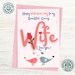 Valentines Day Card for Wife Printable, Valentine's Day Card for Wife ...
