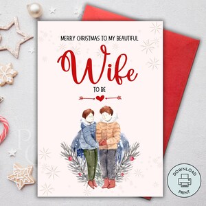 Romantische Weihnachtskarte zum Ausdrucken als Fräulein, Verlobte, Freundin, Last Minute Karte zum Ausdrucken