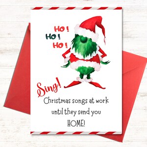 Lustige Weihnachtskarte für Büroangestellte PDF Feiertags-Ho Ho Ho Weihnachtskarte für Kollegen, Mitarbeiter, Arbeitsfreunde.