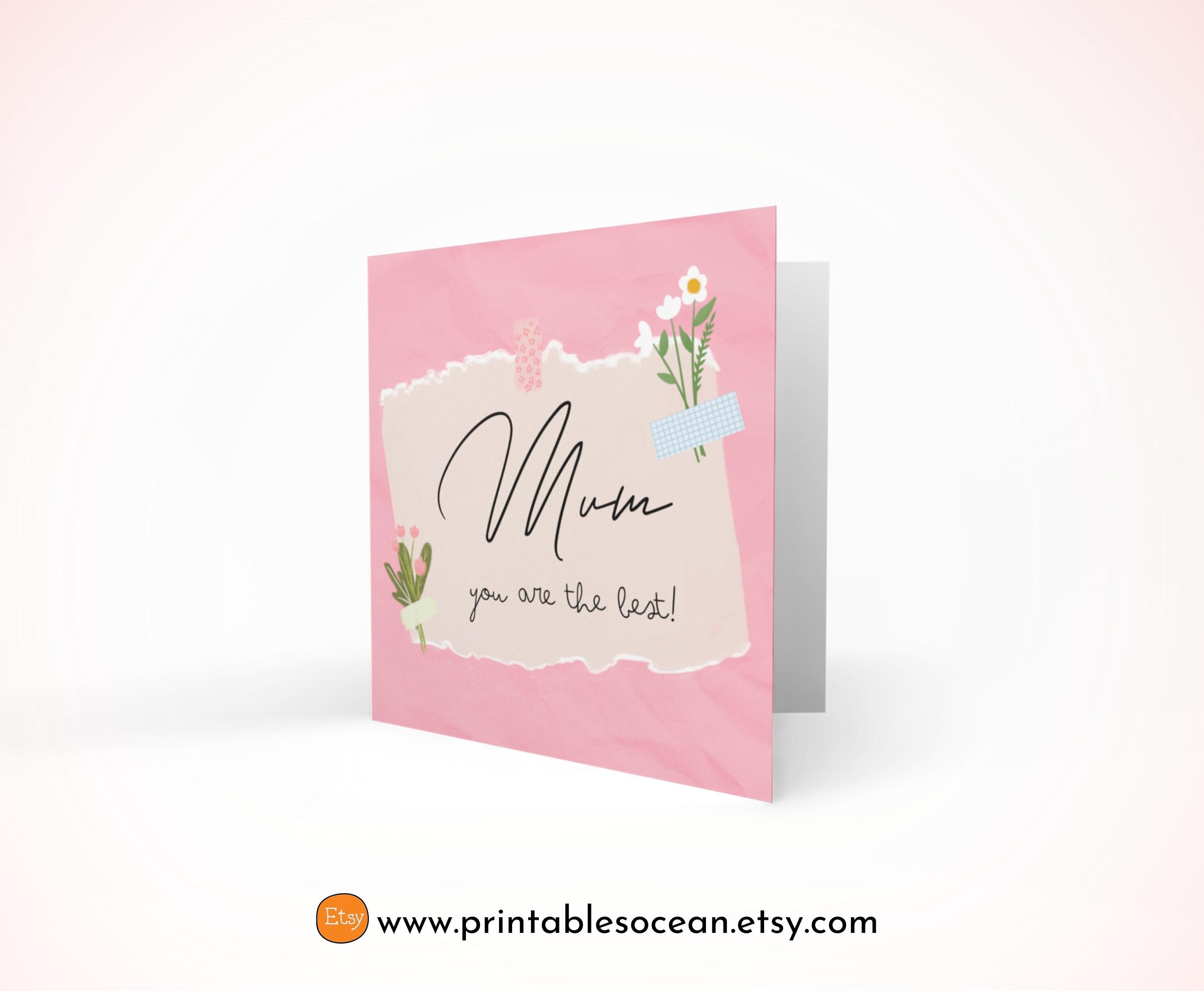 You Are the Best Mom Card Printable Handmade, Print at Home Mothers Day ...