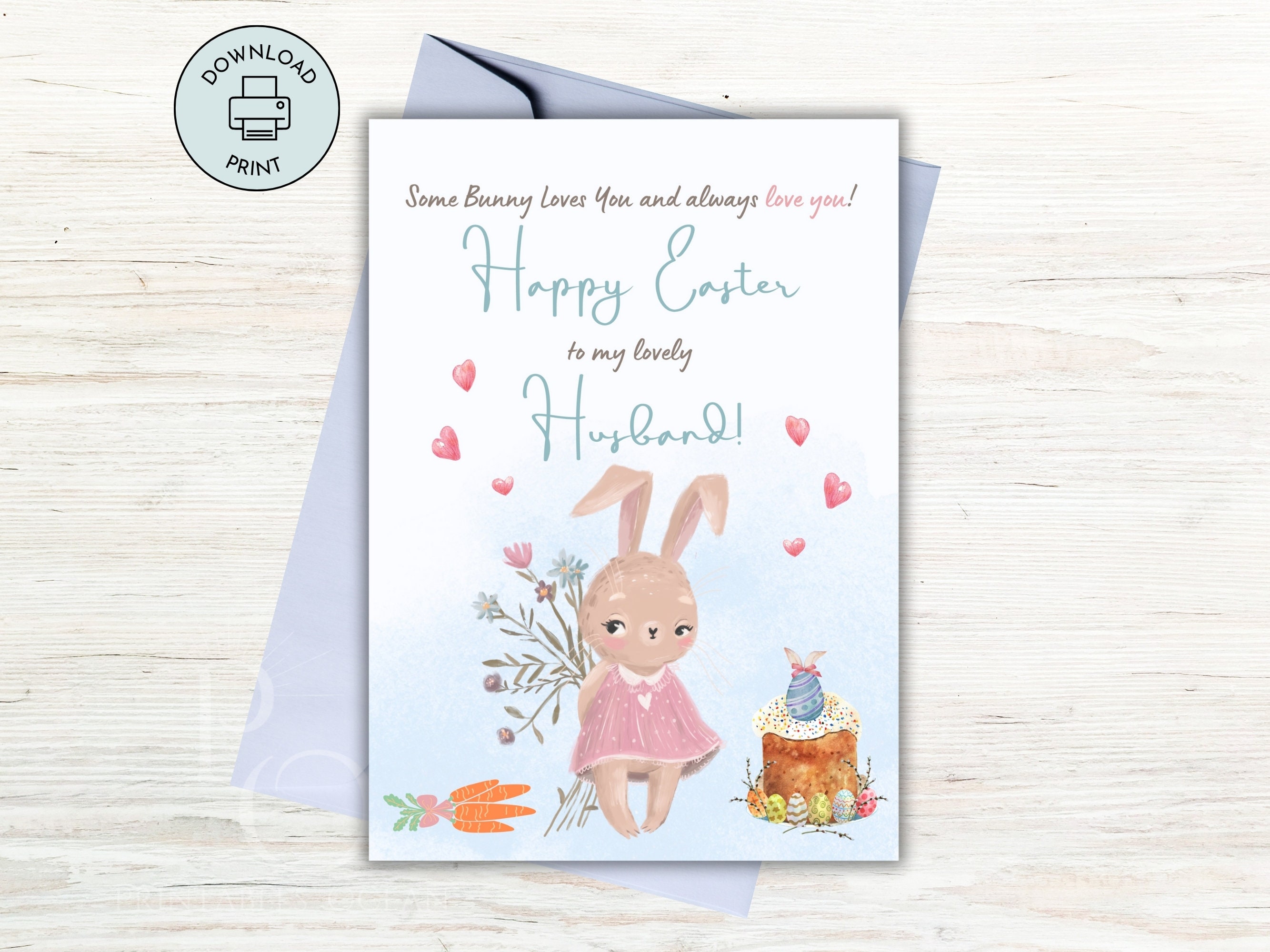 Happy Easter Card for Husband Printable Digital Share Send Easily ...