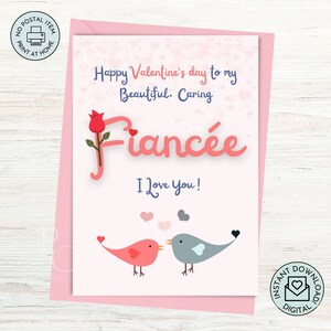 Biglietto di San Valentino per la fidanzata stampabile, Biglietto di San Valentino per la fidanzata, Biglietto romantico carino ti amo, Biglietto d'amore