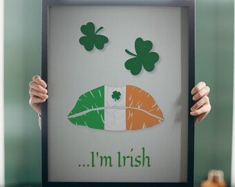 Shamrock Print | St. Patricks Day | Wall Decor | Lucky Irish Art | Fun Wall Art | Digital Download | Kiss Me I'm Irish Printable