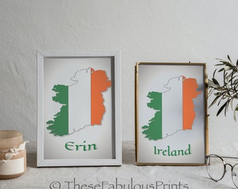 Kaart van Ierland | St. Patrick's Day | Ierse wanddecoratie | Digitale muurprint | Speciale kaart van Ierland printables