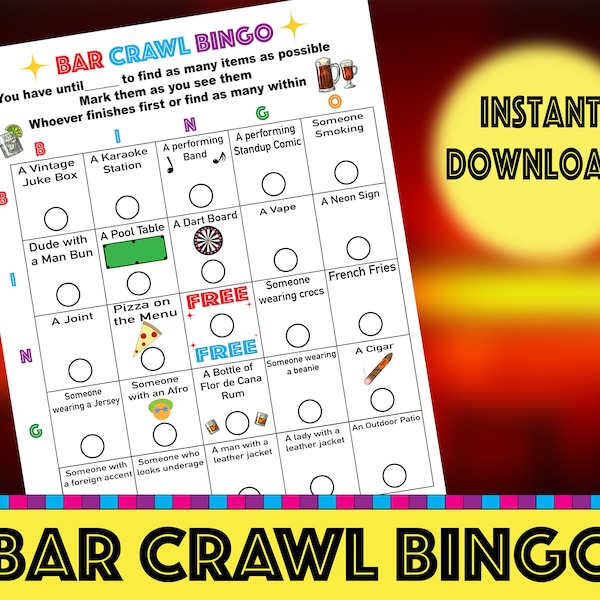 Bar Hopping Etsy