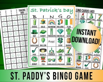 St Patrick's Day-spel | Utskrivbart spel | St Patrick's Day-bingo | Utskrivbart St Patrick's Day | Bingospel | Utskrivbara bingokort | Bingoset