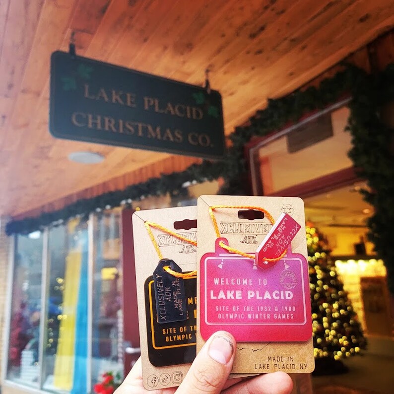 to Lake Placid Laseretched Sign Replica Personalized Hiker