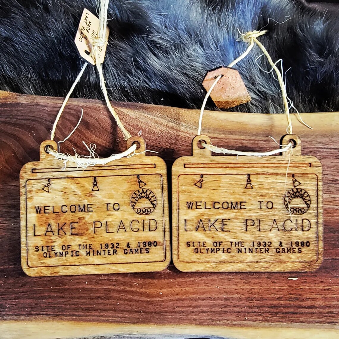 to Lake Placid Laseretched Sign Replica Personalized Hiker