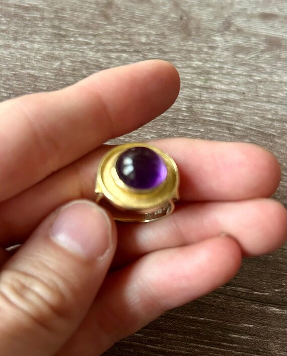 Beautiful Dome Amethyst Statement Ring - image 9