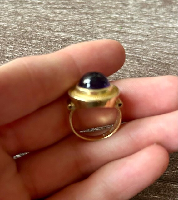Beautiful Dome Amethyst Statement Ring - image 6