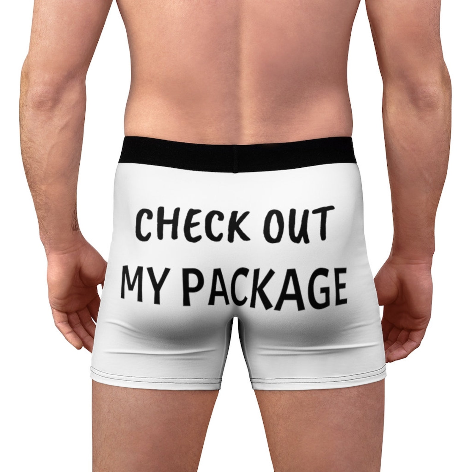 Funny Men's Boxer Briefs Check out my package joke Etsy