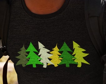 Christmas Tree Shirt, Forest Trees, Adventure Shirt, Camping shirt, Hiking shirt, Outdoor shirt, Wilderness shirt, Pine Tree