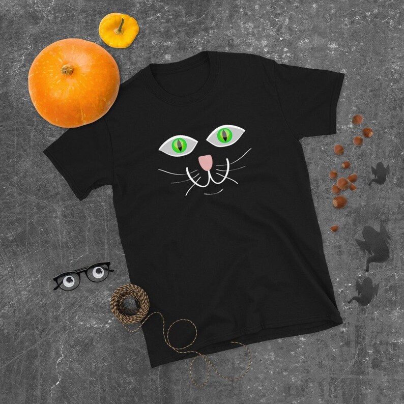 Spooky Cat Halloween Shirt Cute Cat Cat Eyes Shirt Fall Autumn Shirt Cat Lover Black Cat T-Shirt Cat Lady Kitty Cat Pet Lover Shirt