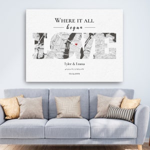 Où nous nous sommes rencontrés, où tout a commencé, notre premier rendez-vous, cadeau d'anniversaire personnalisé pour lui, cadeau d'anniversaire en papier