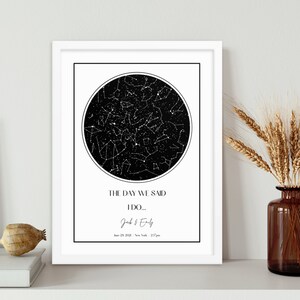 Mapa Estelar, Mapa Estelar por Data, Mapa Estelar Personalizado, Mapa de Constelações, Mapa de Onde Nos Conhecemos, Mapa Estelar Personalizado para Marido, Mapa para Presente de Aniversário