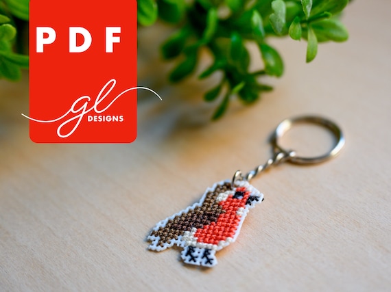 Cross stitch keyring deals