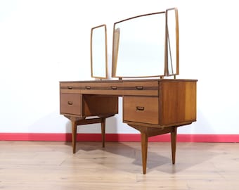 Vintage Teak Vanity Dresser by Butilux, Mid Century Modern Danish Style, 1960s