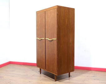 Vintage Teak Double Armoire Wardrobe by Stonehill, Mid Century Modern Danish Style, 1960s