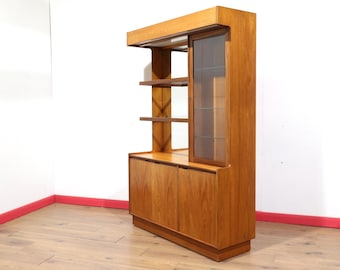 Vintage Teak Display Drinks Bar Cabinet by Turnidge of London, Mid Century Modern, 1960s