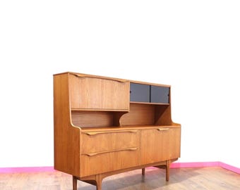 Mid Century Modern Vintage Teak Credenza Sideboard Buffet by S Form Danish G Plan Style *Free Shipping*