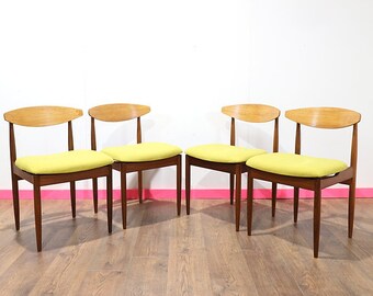Mid Century Modern Vintage Teak Dining Chairs x 4 by Lb Kofod Larsen for Gplan Danish Range