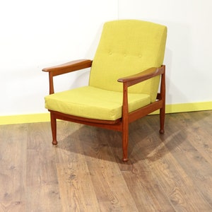Vintage Mid Century Modern Teak Reclining Lounge Chair by Guy Rodgers
