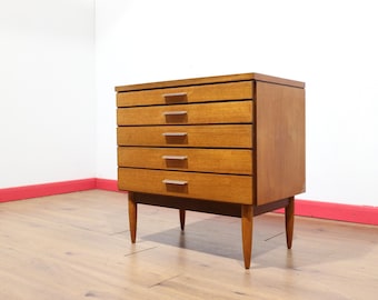 Vintage Teak Dresser Chest, White and Newton Mid Century Modern Drawers