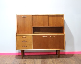 Mid Century Modern Vintage Teak Tall Credenza Buffet Sideboard by Jentique