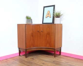Mid Century Modern Vintage Teak Corner Cabinet by Greaves and Thomas  Danish Style