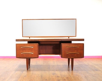 Mid Century Modern Vintage Teak Vanity Dressing Table by G Plan Danish Style