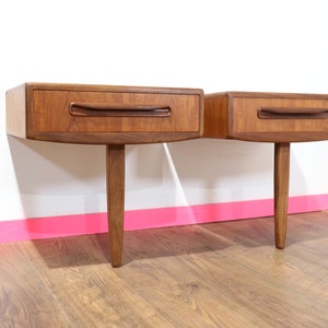 Mid Century Teak Floating Nightstands by VB WIlkins for G Plan Sidetables Mid Century Modern Vintage