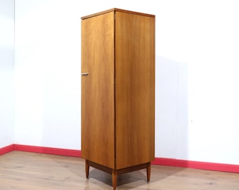 Vintage Teak Armoire Wardrobe, Mid Century Danish Style, White and Newton 1960s