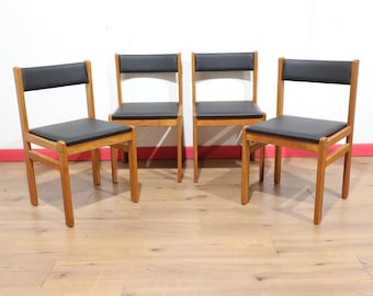 Set of 4 Teak Dining Chairs, Mid Century Modern Danish Gangso Mobler, 1960s