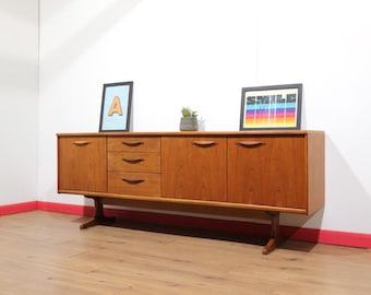Vintage Teak Credenza Sideboard by Austinsuite, Mid Century Modern Danish Style Buffet, 1960s