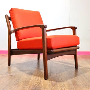 Mid Century Modern Toothill Lounge Chair Danish Vintage Style Teak Chair Living Room Furniture