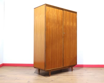 Vintage Teak Armoire Wardrobe by Butilux, Mid Century Modern Danish Style Bedroom Furniture, 1960s
