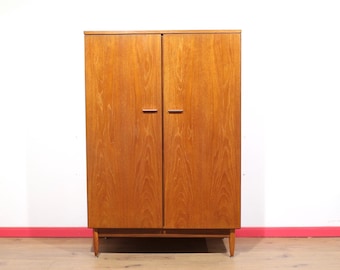 Vintage Teak Armoire Wardrobe by White and Newton, Mid Century Modern Danish Style, 1960s