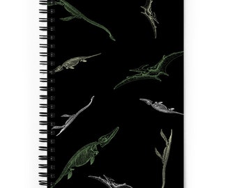 Anteckningsbok för forntida reptiler, anteckningsbok för fossilälskare, anteckningsbok för paleontologi, fältanteckningsbok, paleontologijournal, fossilgåva, spiralanteckningsbok