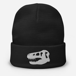 Tyrannosaurus Embroidered Beanie, Dinosaur Hat, Paleontology Hat, Dinosaur Gift, Paleontology Gift, Jurassic Gift, Tyrannosaurus Lover Gift