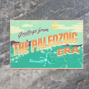 Grüße aus dem Paläozoikum Standard Postkarte, Megalograptus Geschenk, Geologie Postkarte, Geologie Geschenk, Paläontologie-Liebhaber, Geologische Zeit
