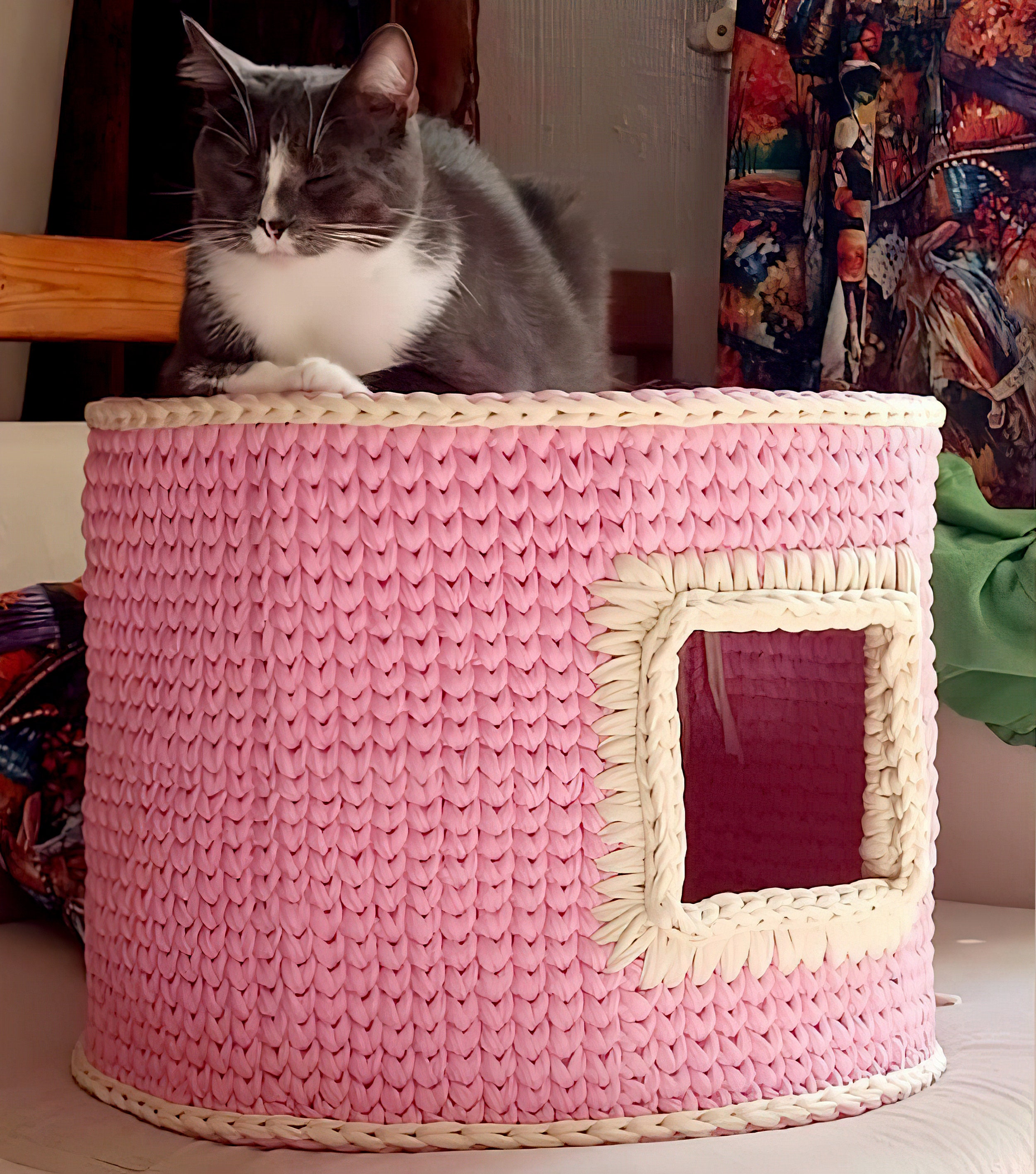 Pink Cat HouseModern Cat FurniturePet OrnamentCat CaveCat Etsy