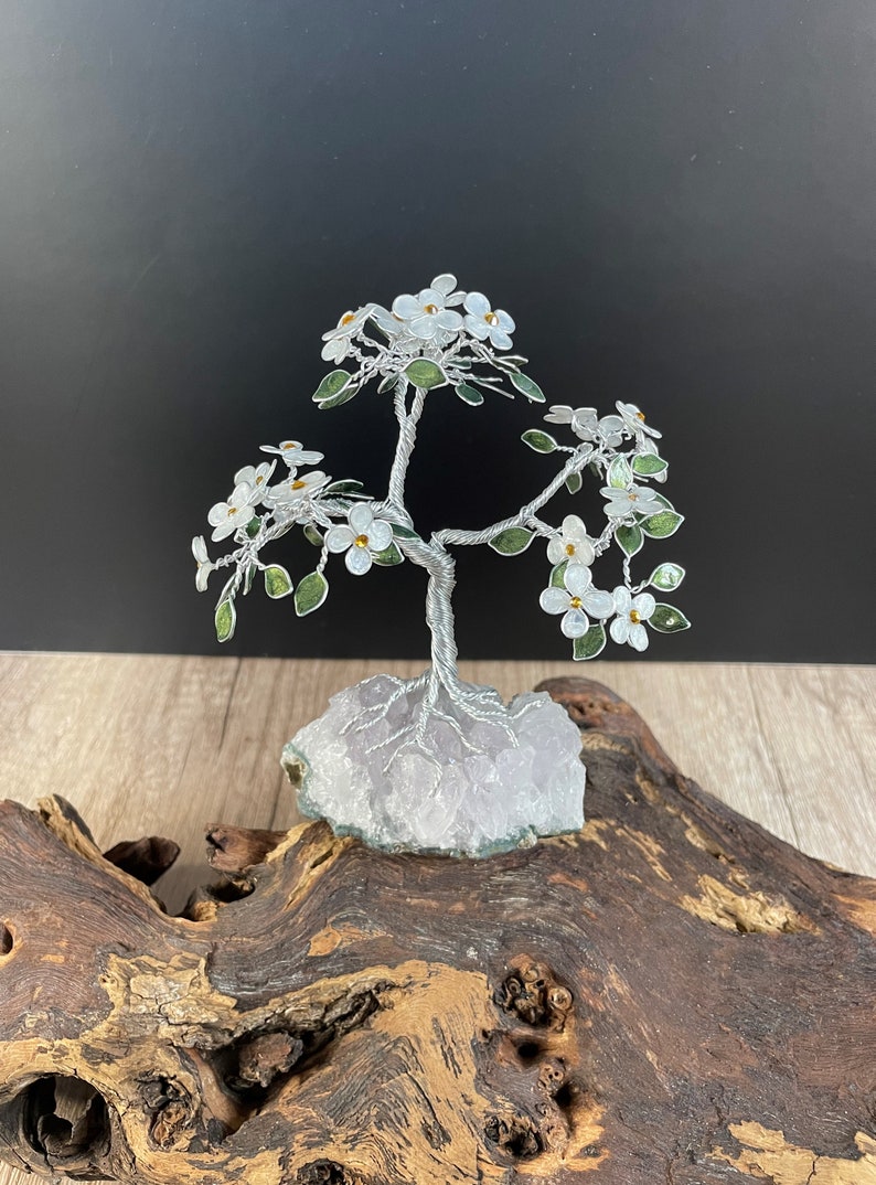 White Blossom Silver Wire Tree Sculpture Wire Japanese Etsy