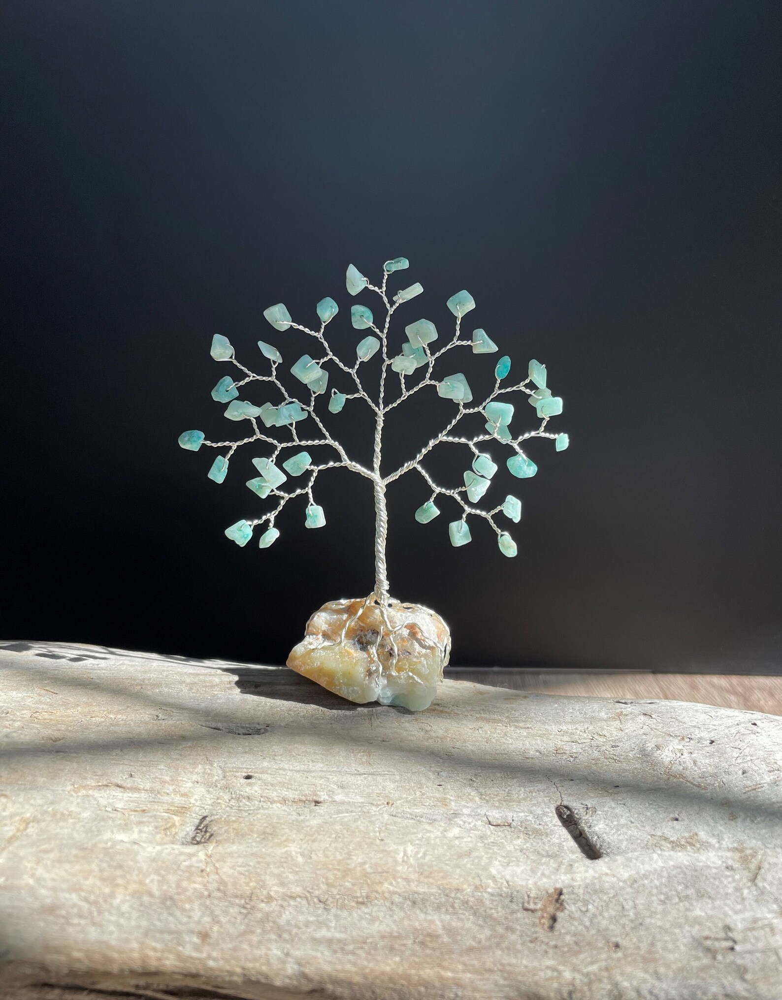 Amazonite Wire Tree of Life Sculpture on Amazonite Crystal Base ...