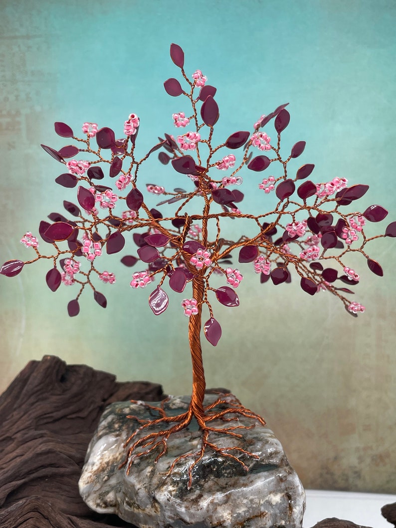 Copper Wire Bonsai Tree of Life Sculpture Plum Blossom Etsy